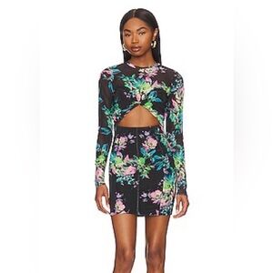 AFRM Black Floral Long Sleeve Dress